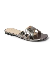 ELLE Women Sandal,Gunmetal,UK-6