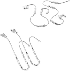 Heer Collection Traditional Jewellery For All Occassions Anklets Payal Pair for Women/Girls Alloy Anklet - Bzr_Combo Payal-109 & 121 (1-Pair Each)