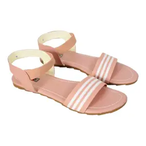 Stylish Flats Sandal For Women's And Girls (Pink, numeric_8)