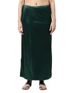 Areum Womens Rama Green Satin Lycra Stretchable Petticoat (P-007_L_Rama Green_Large)