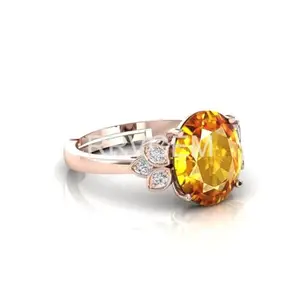 MBVGEMS Citrine ring 8.25 Ratti / 8.00 Carat Handcrafted Finger Ring With Beautifull Stone sunela ring for Men & Women Jewellery Collectible