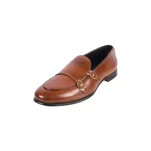 Metro Tan Tan Double Monk Strap Leather Adjustable Professional Formal Shoes UK/8 EU/42 (19-445)