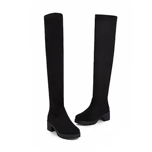 Froh Feet women Fashion Over Knee High Boots Block Heel Stylish Solid Heels Long Boots For Womens & Girls
