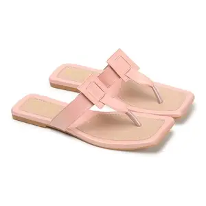 EL ADOR Beautiful Fashion Slipper Girl's and Women's for All Occasion look's (Peach, 5)