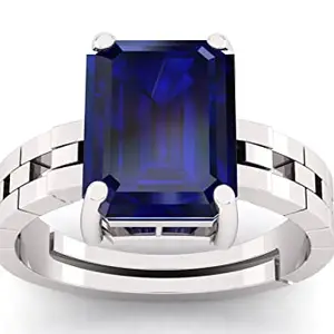 9.25 Ratti Blue Sapphire Original Stone Adjustable Ring For Men And Women With Lab Certified A10