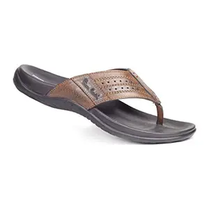 Pierre Cardin Men's PC1015 TAN Leather Flip-Flop, 6 UK