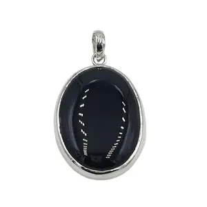 Sahiba Gems 925 Sterling Silver (Chandi) 55 Carat Natural Sulemani Hakik (Agate) Gemstone Pendant (Locket)