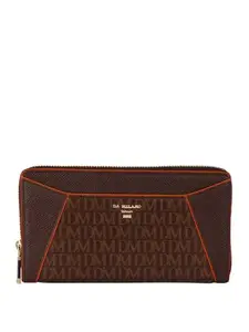 Da Milano Zip Leather Wallet for Women - Brown