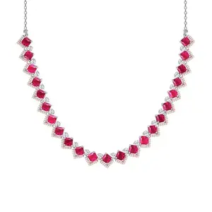 GIVA 925 Silver Anushka's Royal Pink Necklace| Pendant to Gift Women & Girls | With Certificate of Authenticity and 925 Stamp | 6 Months Warranty