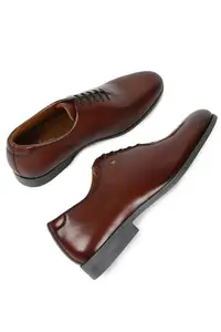 Louis Philippe Men Brown Leather Lace Up Shoes