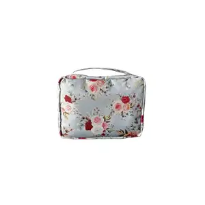 Pink and Red Rose Digital Printed Toiletry Organizer Hanging Dopp Kit - Toiletry Pouch Makeup Kit Organizer
