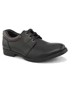 pelle albero Men's Black Leather Lace-Up Formal Derby PA-KT-008_Black_41