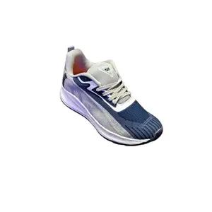 WalksMen Sporte Mesh Running Shoes, Lightweight, Breathable, Lace-up (Navy Blue & White, UK Footwear Size System, Adult, Men, Numeric, Narrow, 7)