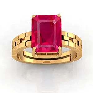 Anuj Sales 18.00 Ratti 17.50 Carat A+ Quality Natural Burma Ruby Manik Unheated Untreatet Gemstone Gold Ring for Women's and Men's(GGTL Lab Certified)