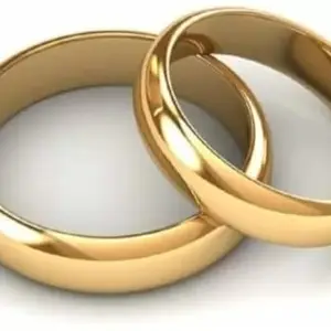 Vipunj STYLISH COUPLE RINGS Brass Gold Plated Ring Set ()_BZ_R055