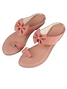 WalkTrendy Walktrendy Womens Synthetic Pink Open Toe Flats - 4 Uk (Wtwf170_Pink_37)