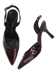 SELFIEE Super Comfortable Solid Pointed Close Toe Stilettos Heel Sandals For Women & Girls