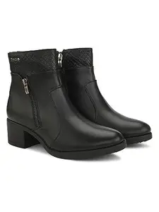 ALLEVIATER LEATHER Alleviater Casual Black Man Made Leather Boots for Women