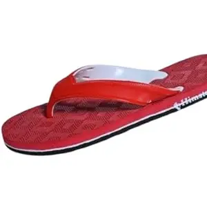 Himstep FOOTWEAR Women's Embossed Slippers | Lightweight & Comfortable Daily Wear Flip-Flops | Anti-Skid Rubber Sole | Casual Slippers for Home & Outdoor | Color: Red, Size- 5 | Article wc 103