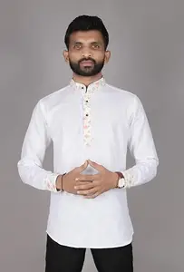 Short Kurta (Omkar_Shirt_258 XL) White