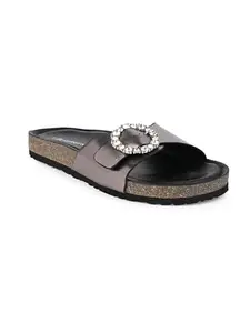 BRISKERS Diamond Buckel Flat for Women
