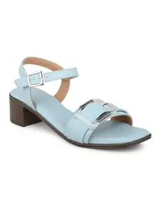 Inc.5 Women L.blue Open Toe Block Heels