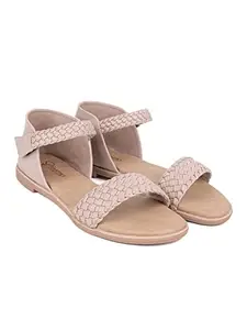 Footons Women's Comfortable Stylish Designer Daily/Casual/Office/Ethinic Sandals for Women Beige
