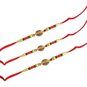 CraftEarth - Crafting Your Curiosity CraftEarth Handcrafted Traditional Beaded Rakhi with Infinity Symbol – Rakhi for Brother – RK-2 (Set Of Three)