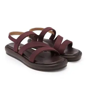 ROCIA By Regal Brown Women Zig-Zag Strappy Flats