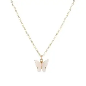 Tresneria White Butterfly Pendant Necklace Jewelry for Women and Girls