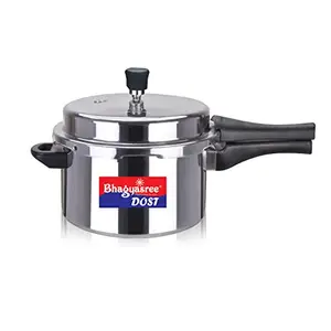 Bhagyasree Dost 5 Litres Aluminium Pressure Cooker Non - Induction Base Outer Lid Silver price in India.