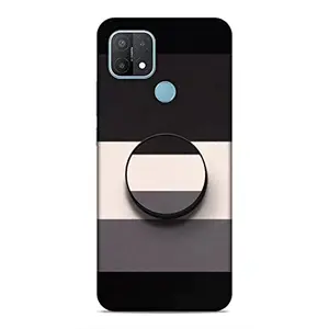 Screaming Ranngers Designer Printed Hard Matt Finish Mobile Case Back Cover with Mobile Holder for Oppo A15 / A15S (Pattern/White/Plain Design)