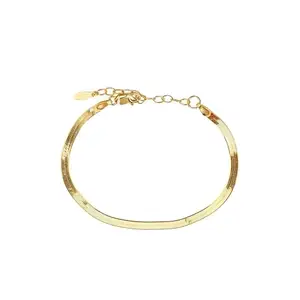 EASH LUXE Gold-Toned Sleek Snake Chain Bracelet for Women | Fashion Jewellery for Women | Accessories for Girls I Anti tarnish bracelet I stainless steel I waterproof
