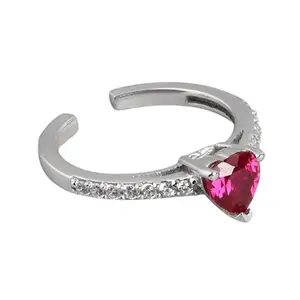 ZAVYA 925 Sterling Silver Rose Gold Plated Heart Ring | Gift for Women & Girls | With Certificate of Authenticity and 925 Hallmark