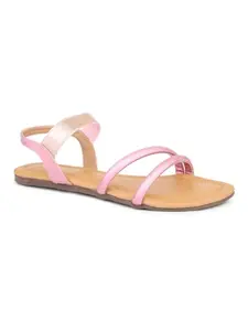 Inc.5 Women Pink Open Toe Flats
