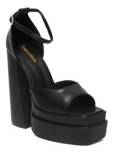 Flat n Heels Womens Black Sandals FnH 324-BK