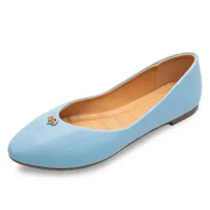 Sixth Street Women's Casual Comfortable and Lightweight Ballerina Ballet Flats-Light Blue-(Size-40)
