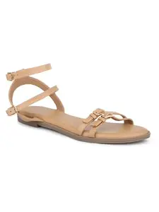 INC.5 Women Beige Solid Open Toe Flats