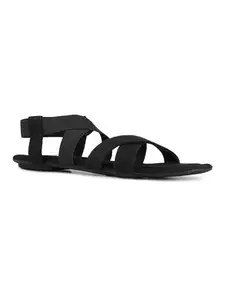 Inc.5 Womens Black Striped Open Toe Casual Flat Sandals