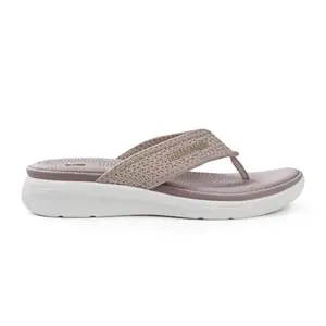 SOLETHREADS GRACE V| Stylish | Comfy | Super soft | Ultra-Light | Phylon | Slippers | Flip Flops for Women | UK8 | BEIGE