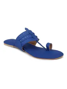 INC.5 Women Blue Textured One Toe Flats