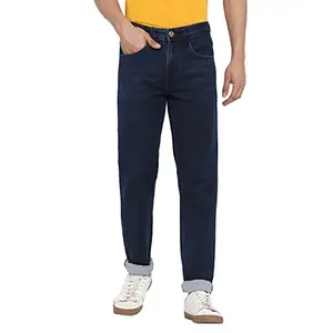 Red Chief Blue Solid Slim Fit Cotton Poly Lycra Casual Jeans for Men (8560410 002_34)