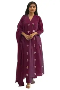 ANNI Designer Women's Rayon Viscose Straight Kurta Set with Pant and Dupatta | Stylish Long Kurti Dress for Festive, Party, and Ethnic Wear