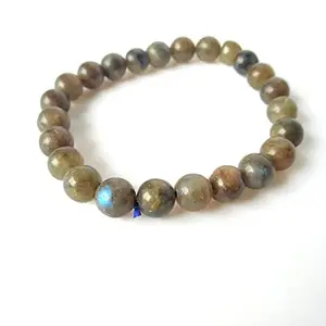 FEEL CRYSTALS Labradorite Jewellery Crystal Gem Stone Bracelets 8 MM for Unisex Stylish Couple Love Bracelet for Girls/Women/Boys/Men(CA-199)