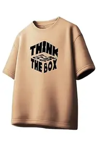 Ishkart Men's Oversized T-Shirt, 100% Cotton, Round Neck, Short Sleeve, Printed Chest and Back, Casual Summer Wear, S to 3XL