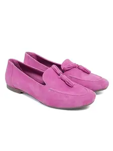 ALLEVIATER Leather Ballerinas Shoes Stylish Soft Comfortable and Non-Slippery Women Footwear Beautiful Looking for Women and Girls (1 Pair) Pink