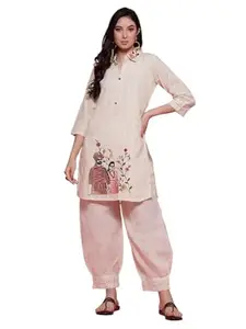Clora Creation Embroidered Pure Cotton Co-Ords Set, CC44178_40