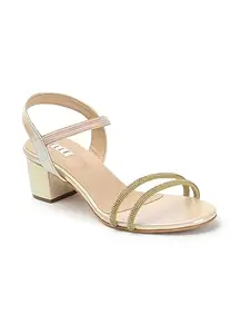 ELLE Women's EL-AR-W-111 Fashionable and Stylish Sandal for Casual Use I Party I Wedding Wear Beige 7 Kids UK