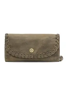 KOMPANERO Genuine Leather Olive Womens Wallet(C-11992-OLIVE)