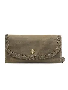 Kompanero Genuine Leather Olive Womens Wallet(C-11992-OLIVE)